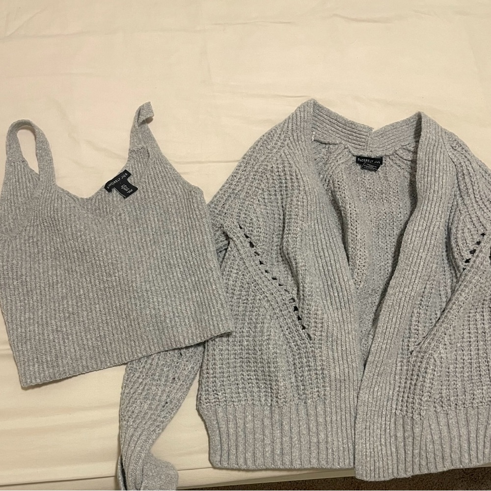 Sincerely Jules Cozy Knit Pajama Set in Light Gray - Picture 4 of 4